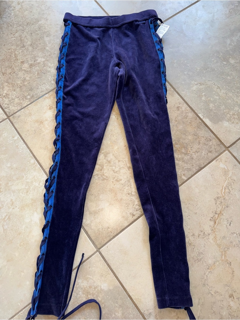 Fenty Puma Rihanna Velour Lace Up Pants Blue S NWOT
